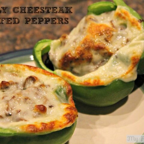 Philly Cheesesteak Stuffed Peppers #stuffedpeppers #dinnerideas #menuplanning