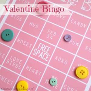Valentine Bingo free printable