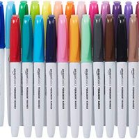 AmazonBasics Fine Point Tip Permanent Markers - Assorted Colors, 24-Pack