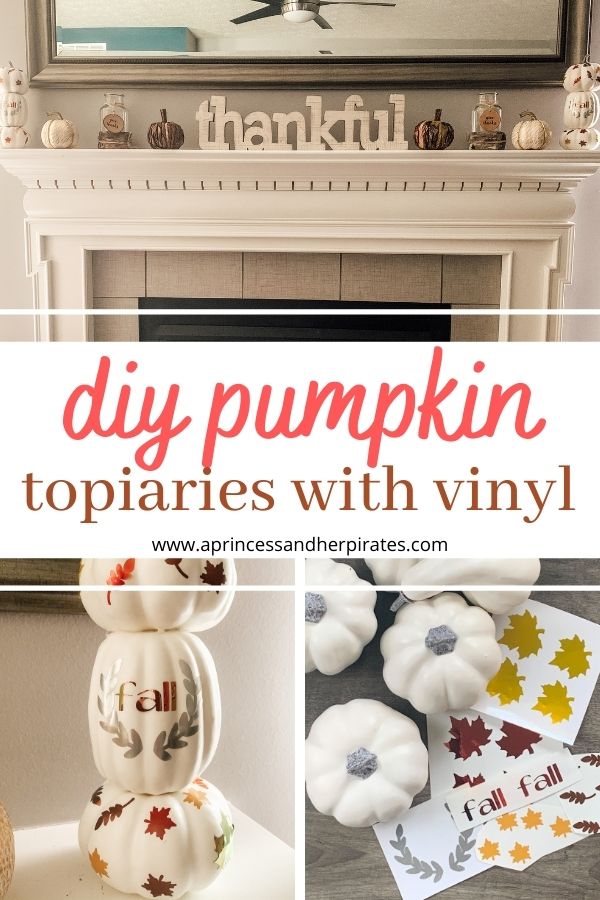 DIY Pumpkin Topiaries with Vinyl
