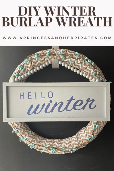 DIY WINTER WREATH is easy and cozy for your front door! #winterwreath #burlapwreath #diy #winterdecor