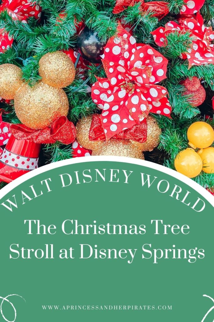 The Christmas Tree Stroll at Disney Springs #disneysprings #disneytips #christmastreestroll